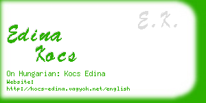 edina kocs business card